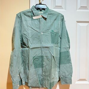 NWOT Burberry Men's Green Plaid Button Down Shirt - Small (P)